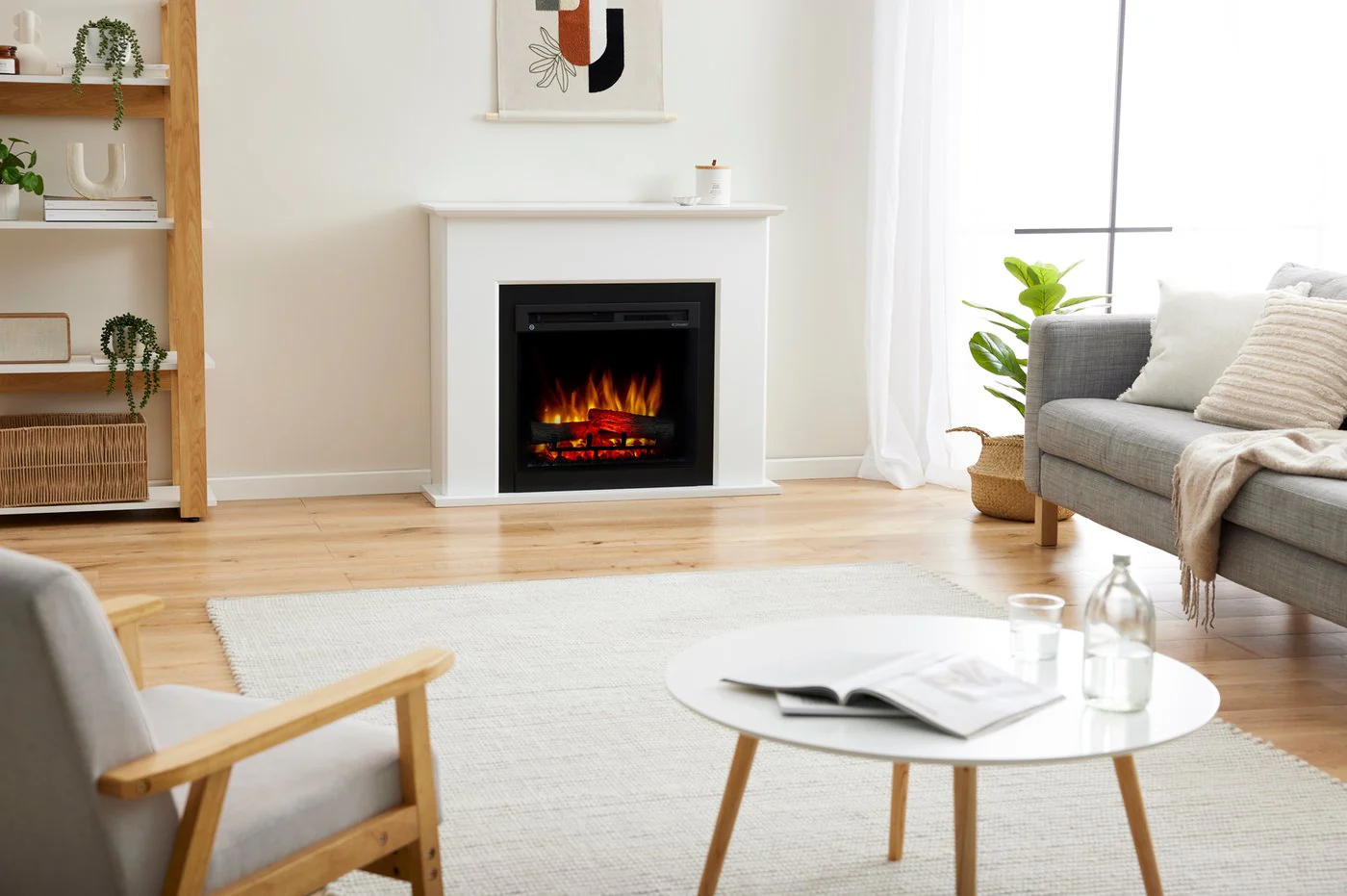 Dimplex Electric Firebox 1.5kW Beading Mantle w/ LED White BDG15-AU - Image 4