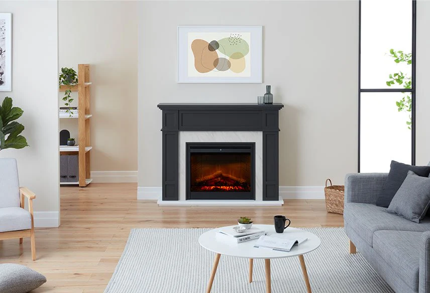 Dimplex Firebox Electric 2kW Eltham Mantle with LED Grey and Marble effect ETM20-AU - Image 3